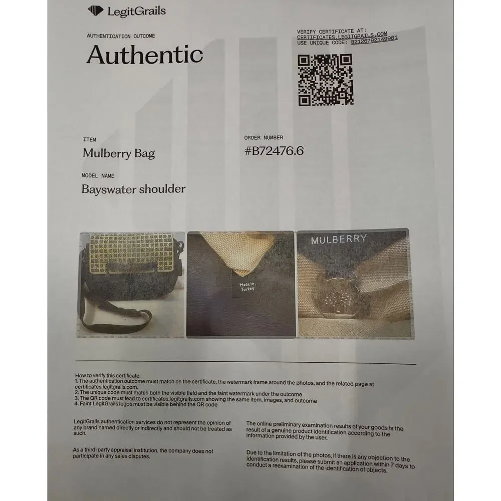 Mulberry Bayswaters Navy & Cream Leather Shoulder– Silver Hardware – COA